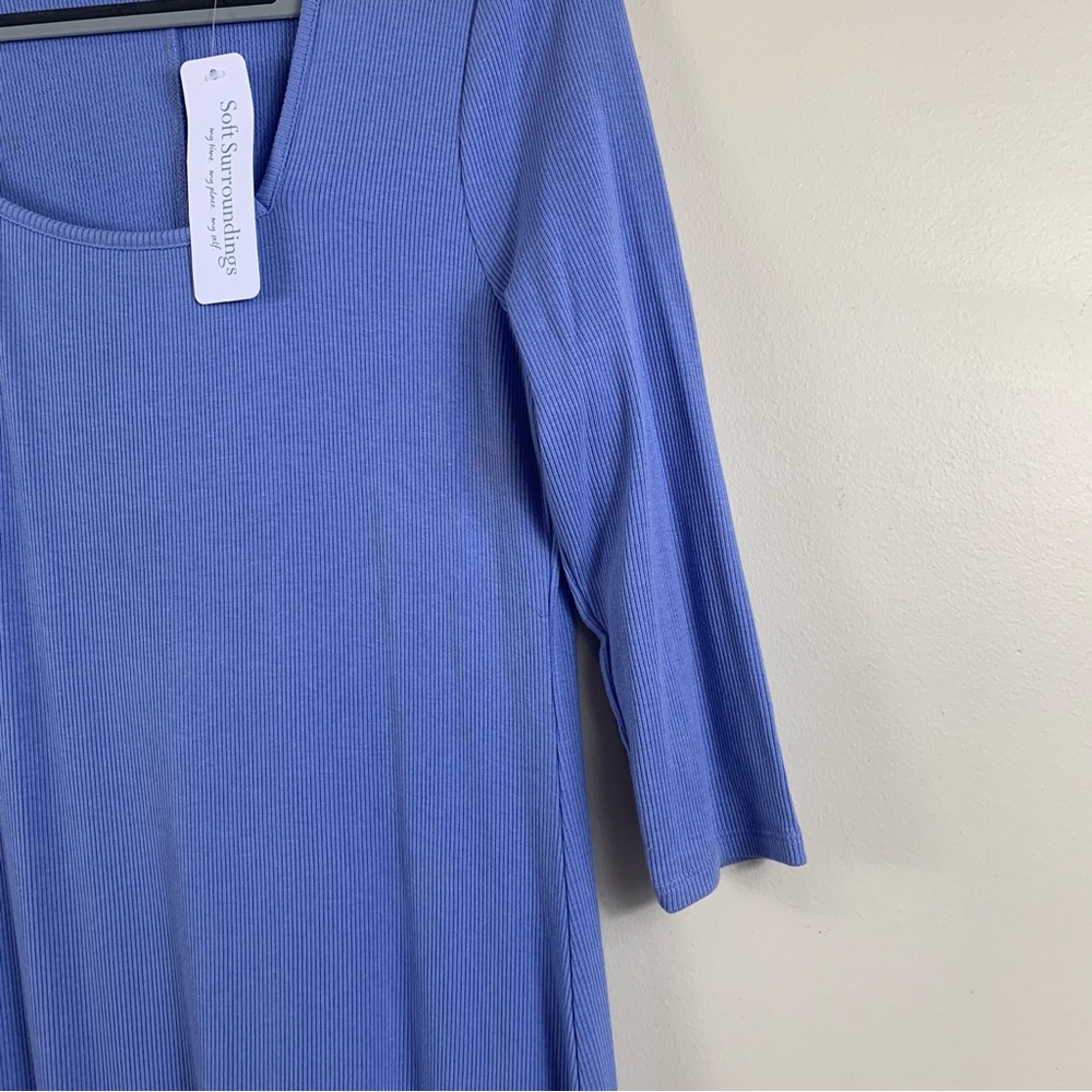 Soft Sorroundings Ribbed 3/4 sleeves Aria Dress in Persian Jewel—Medium - Picture 5 of 16